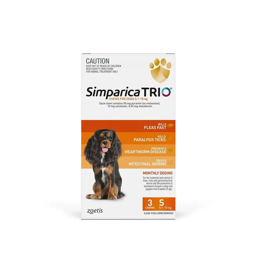 Simparica Trio 5.1-10kg 3pk Dog