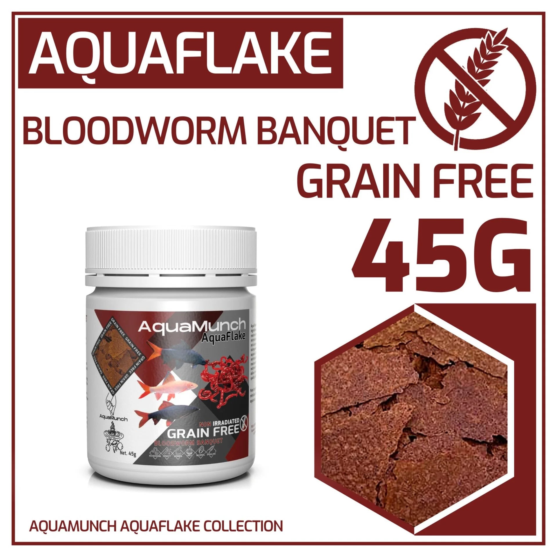 Aquamunch Aquagel Bloodworm Banquet Flake 45g