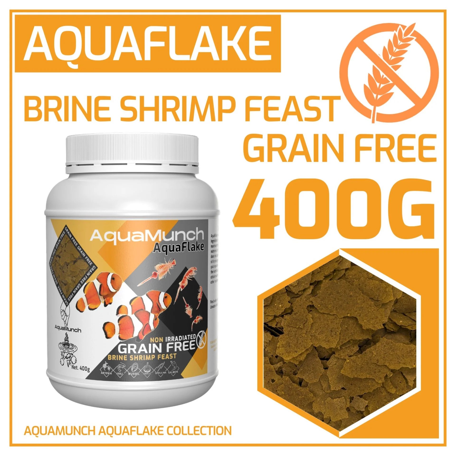 Aquamunch Aqauflake Brine Shrimp Feast Flake 400g