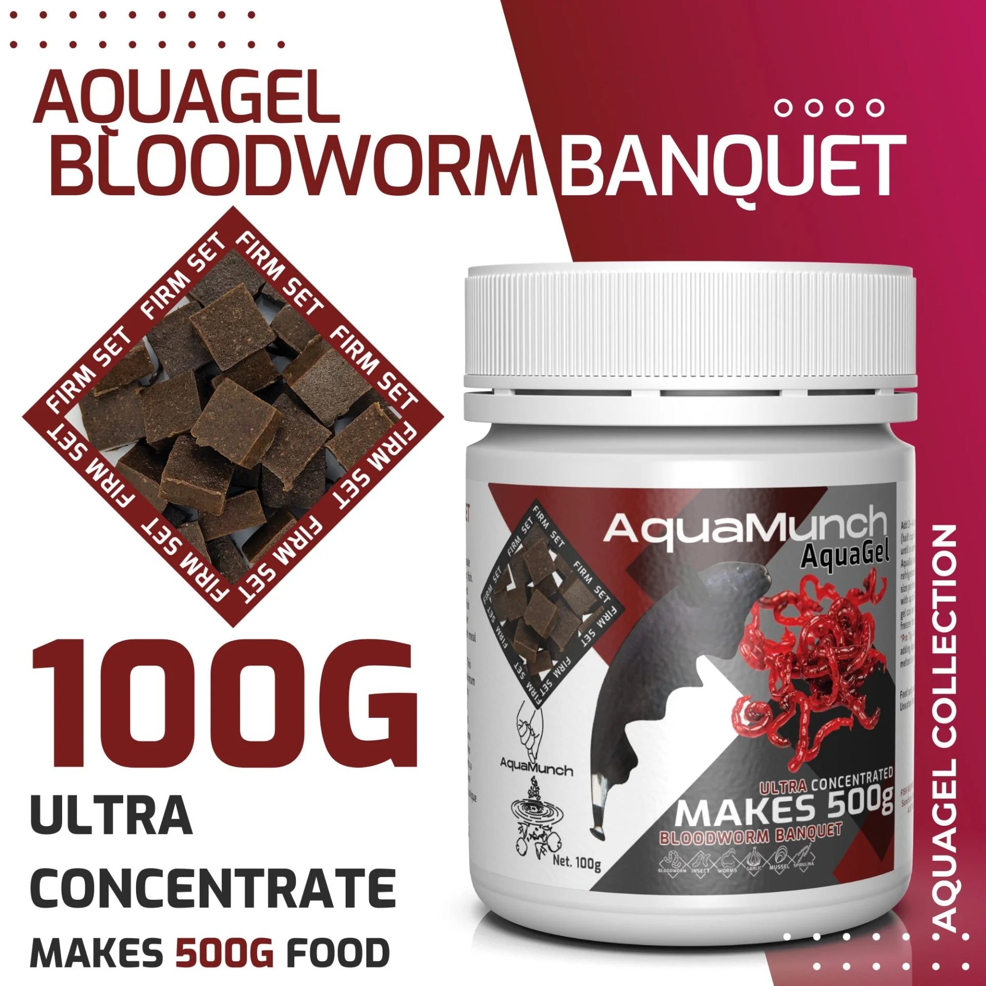 Aquamunch Aquagel Bloodworm Banquet 25g