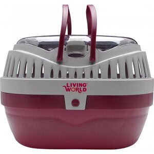 Living World Small Animal Carrier Large Burgundy/grey